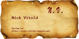 Nick Vitold névjegykártya